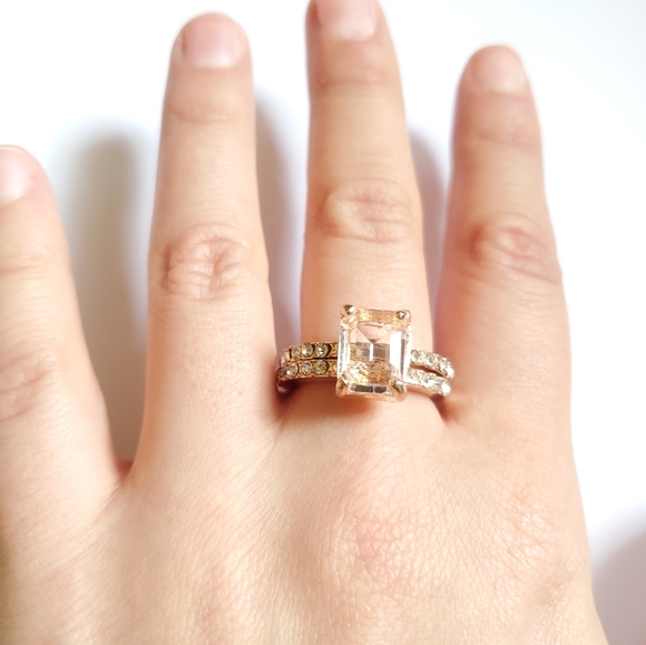 NWOT 18K GF Rose Gold White Topaz Engagement Rings - Picture 11 of 15